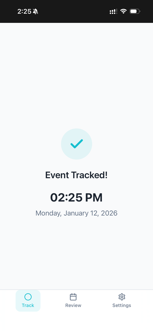 Event tracked confirmation
