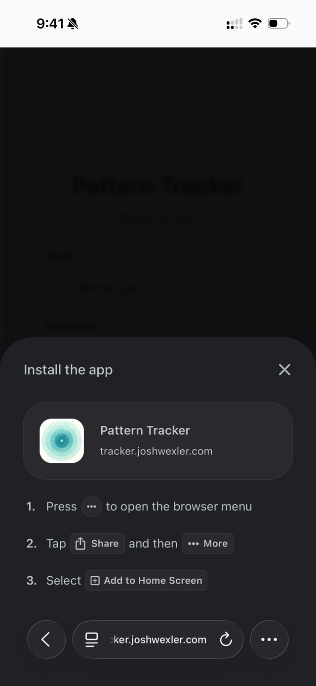 Install prompt on iOS