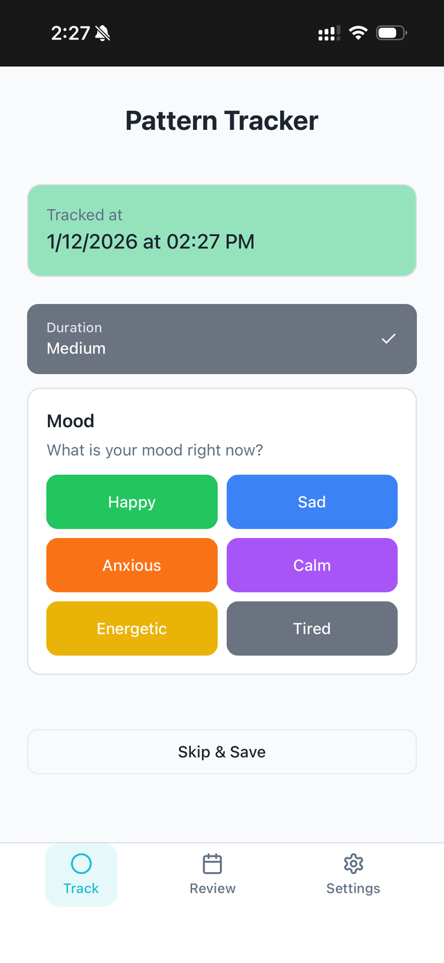 Tracking with mood module